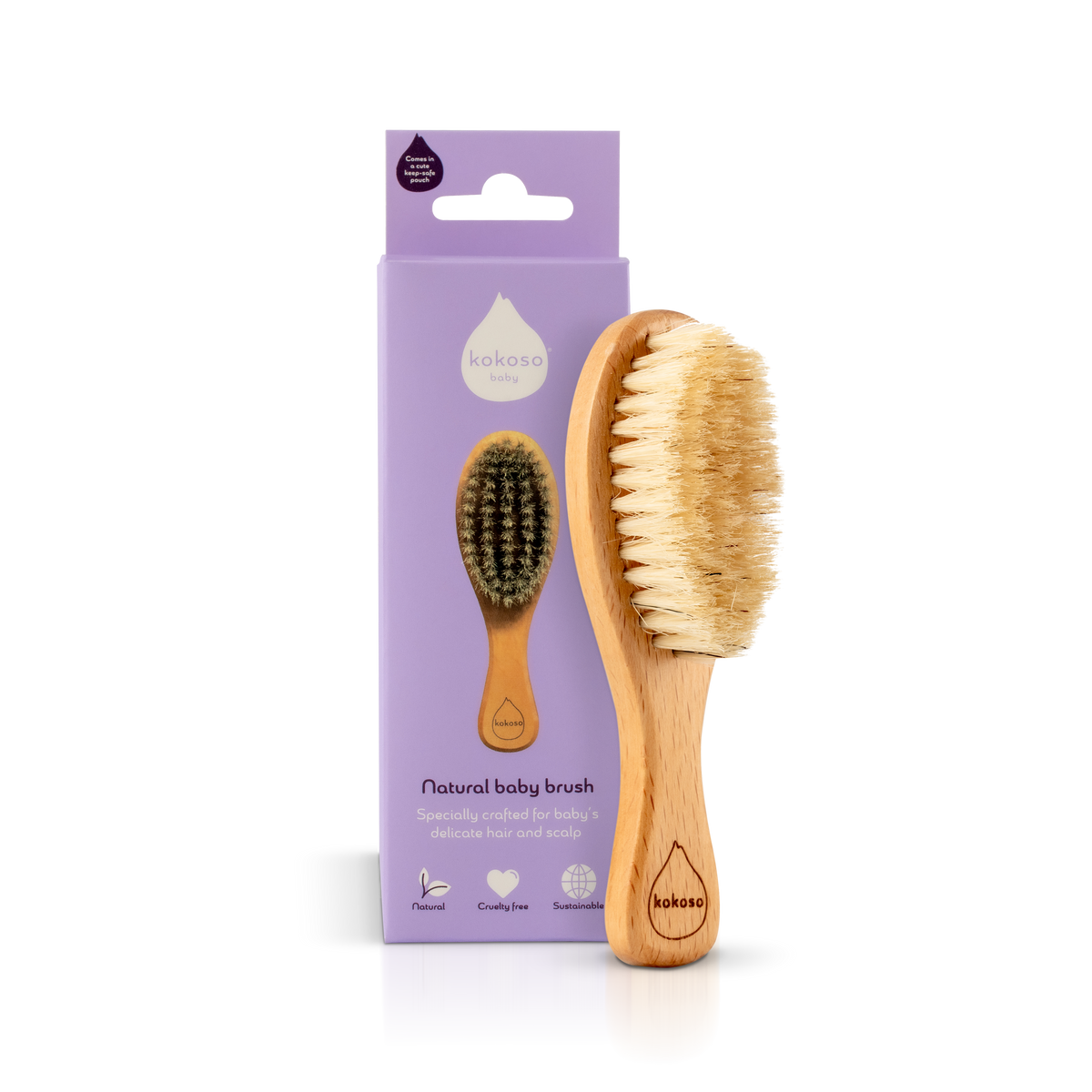 Baby Hair Brush Natural Baby Skincare Kokoso - Main Image